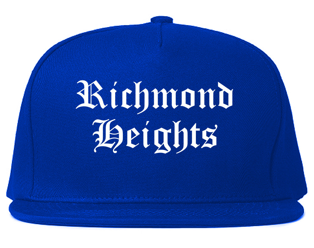 Richmond Heights Ohio OH Old English Mens Snapback Hat Royal Blue