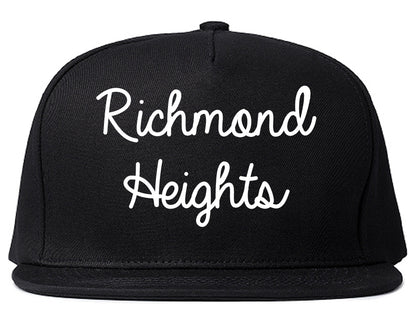 Richmond Heights Ohio OH Script Mens Snapback Hat Black