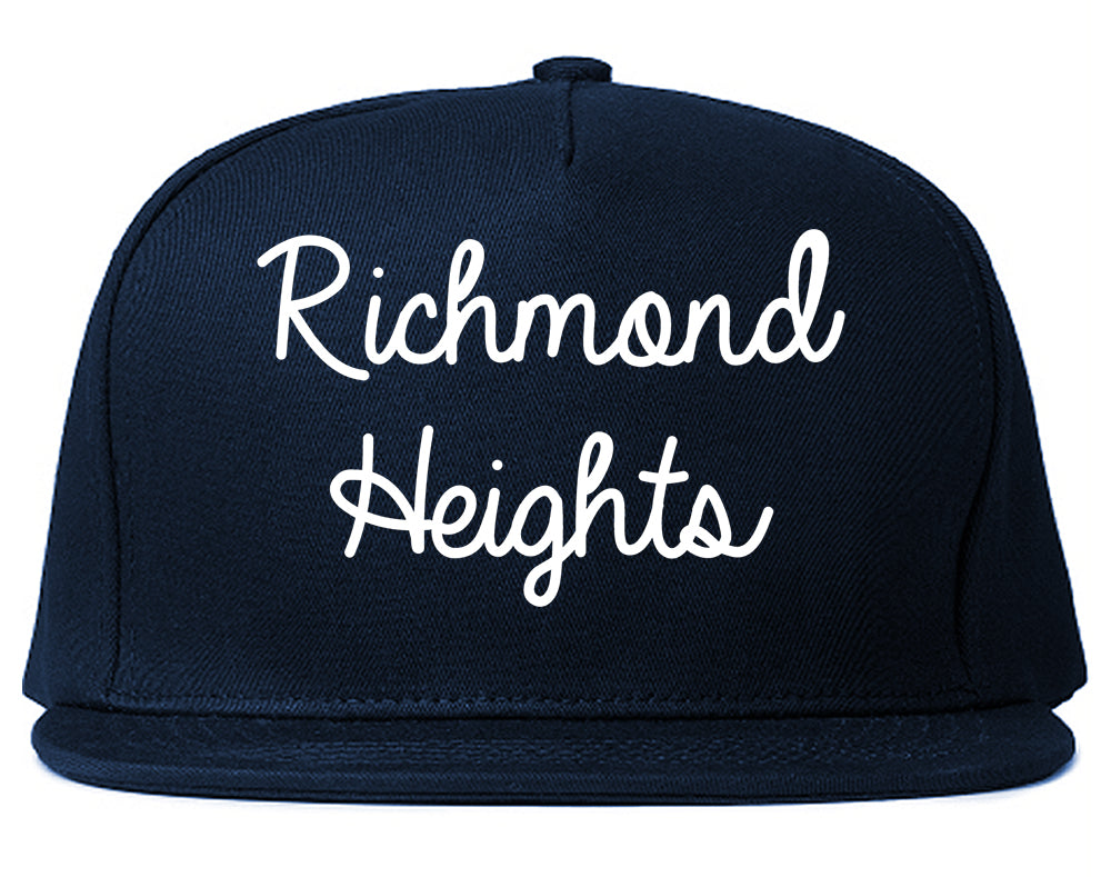 Richmond Heights Ohio OH Script Mens Snapback Hat Navy Blue