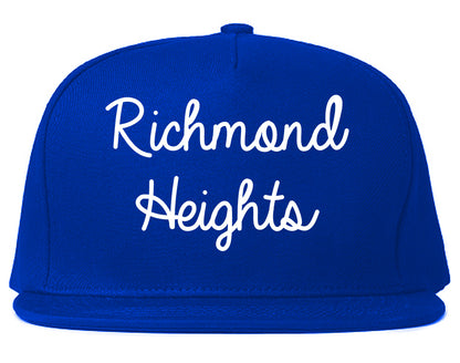 Richmond Heights Ohio OH Script Mens Snapback Hat Royal Blue