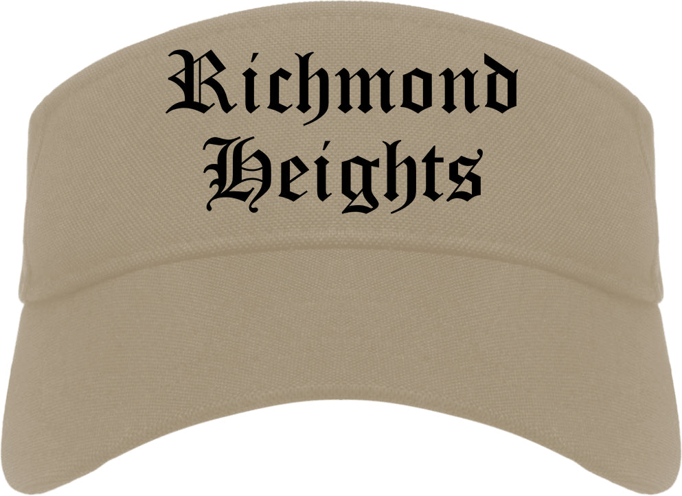 Richmond Heights Ohio OH Old English Mens Visor Cap Hat Khaki