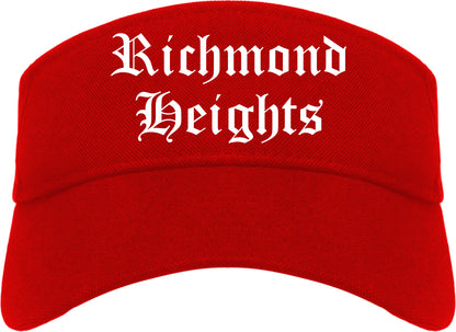 Richmond Heights Ohio OH Old English Mens Visor Cap Hat Red
