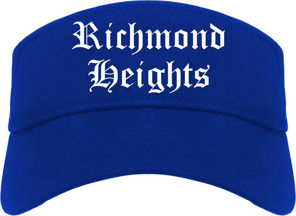 Richmond Heights Ohio OH Old English Mens Visor Cap Hat Royal Blue