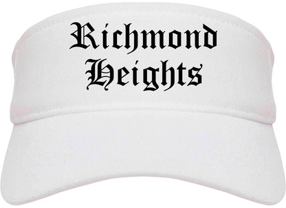 Richmond Heights Ohio OH Old English Mens Visor Cap Hat White