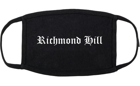 Richmond Hill Georgia GA Old English Cotton Face Mask Black