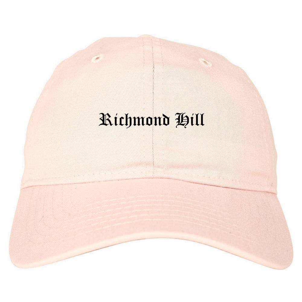 Richmond Hill Georgia GA Old English Mens Dad Hat Baseball Cap Pink