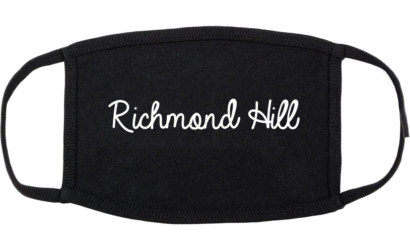 Richmond Hill Georgia GA Script Cotton Face Mask Black