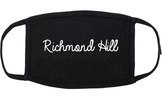Richmond Hill Georgia GA Script Cotton Face Mask Black