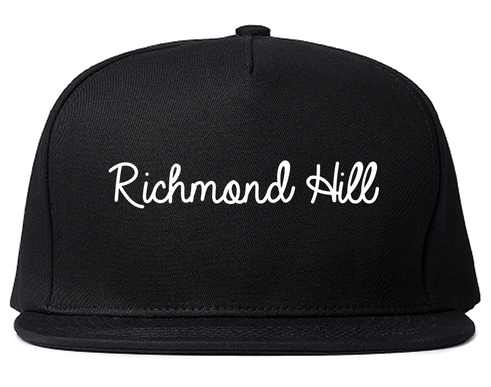 Richmond Hill Georgia GA Script Mens Snapback Hat Black