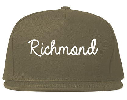 Richmond Indiana IN Script Mens Snapback Hat Grey