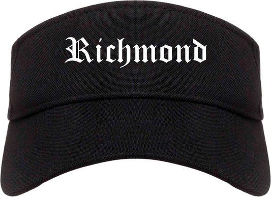 Richmond Indiana IN Old English Mens Visor Cap Hat Black