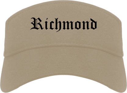 Richmond Indiana IN Old English Mens Visor Cap Hat Khaki