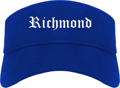 Richmond Indiana IN Old English Mens Visor Cap Hat Royal Blue