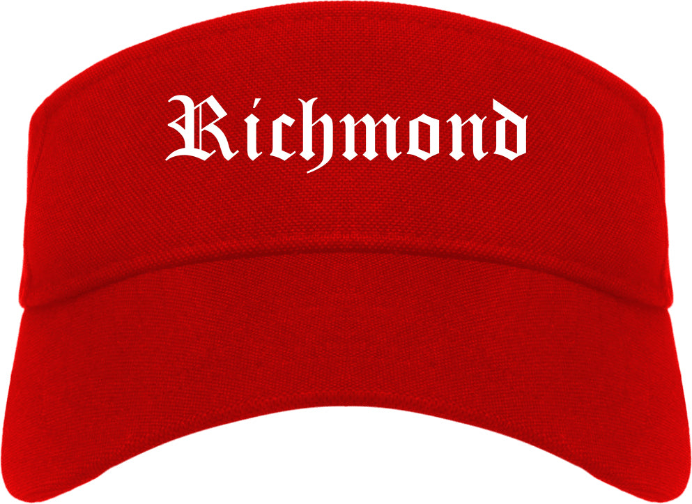 Richmond Michigan MI Old English Mens Visor Cap Hat Red