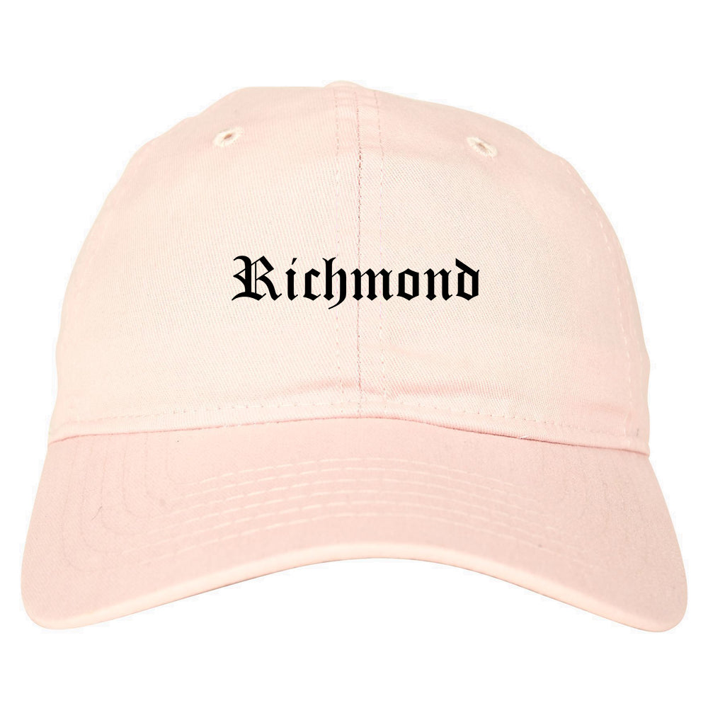Richmond Missouri MO Old English Mens Dad Hat Baseball Cap Pink