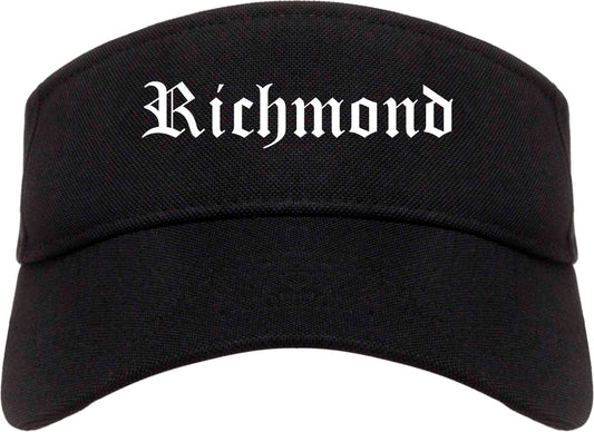 Richmond Missouri MO Old English Mens Visor Cap Hat Black