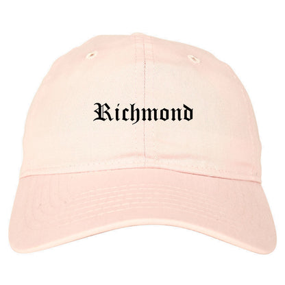 Richmond Texas TX Old English Mens Dad Hat Baseball Cap Pink