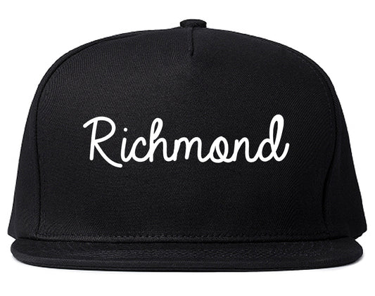 Richmond Texas TX Script Mens Snapback Hat Black