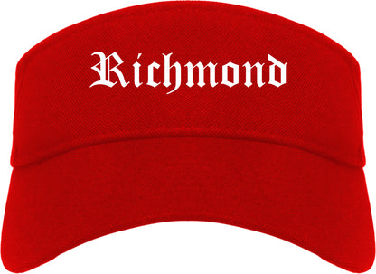 Richmond Texas TX Old English Mens Visor Cap Hat Red