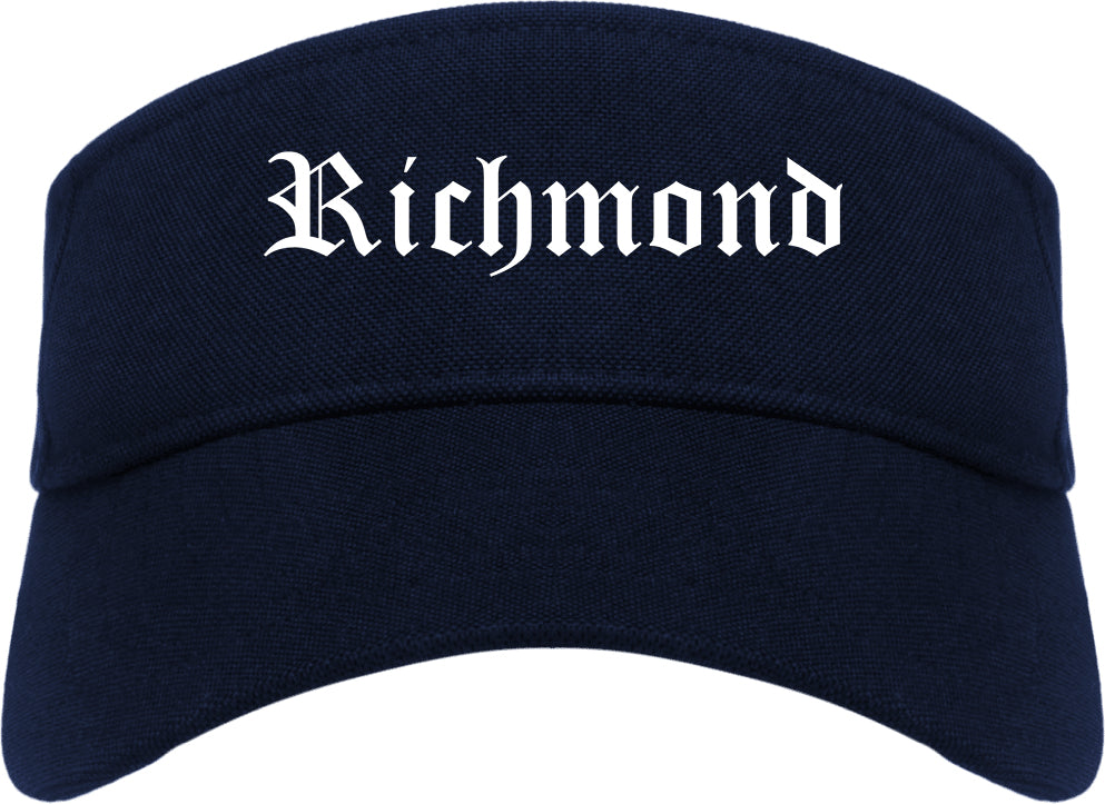 Richmond Virginia VA Old English Mens Visor Cap Hat Navy Blue