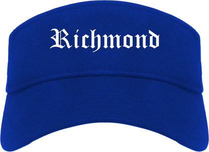 Richmond Virginia VA Old English Mens Visor Cap Hat Royal Blue