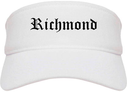 Richmond Virginia VA Old English Mens Visor Cap Hat White