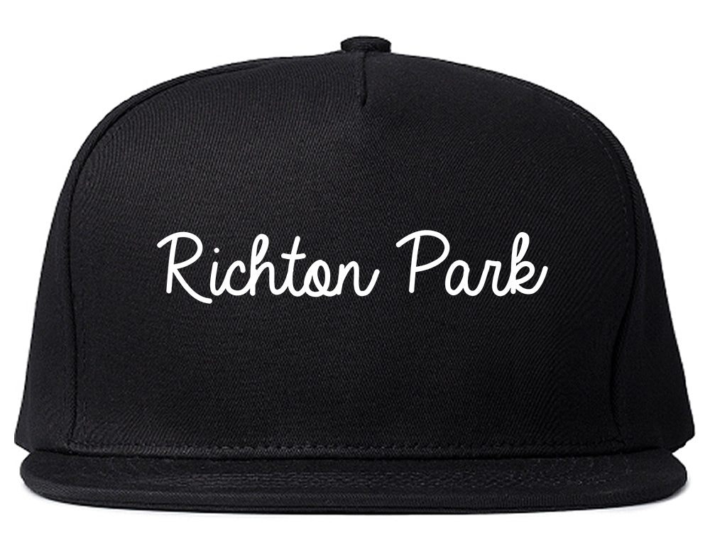 Richton Park Illinois IL Script Mens Snapback Hat Black