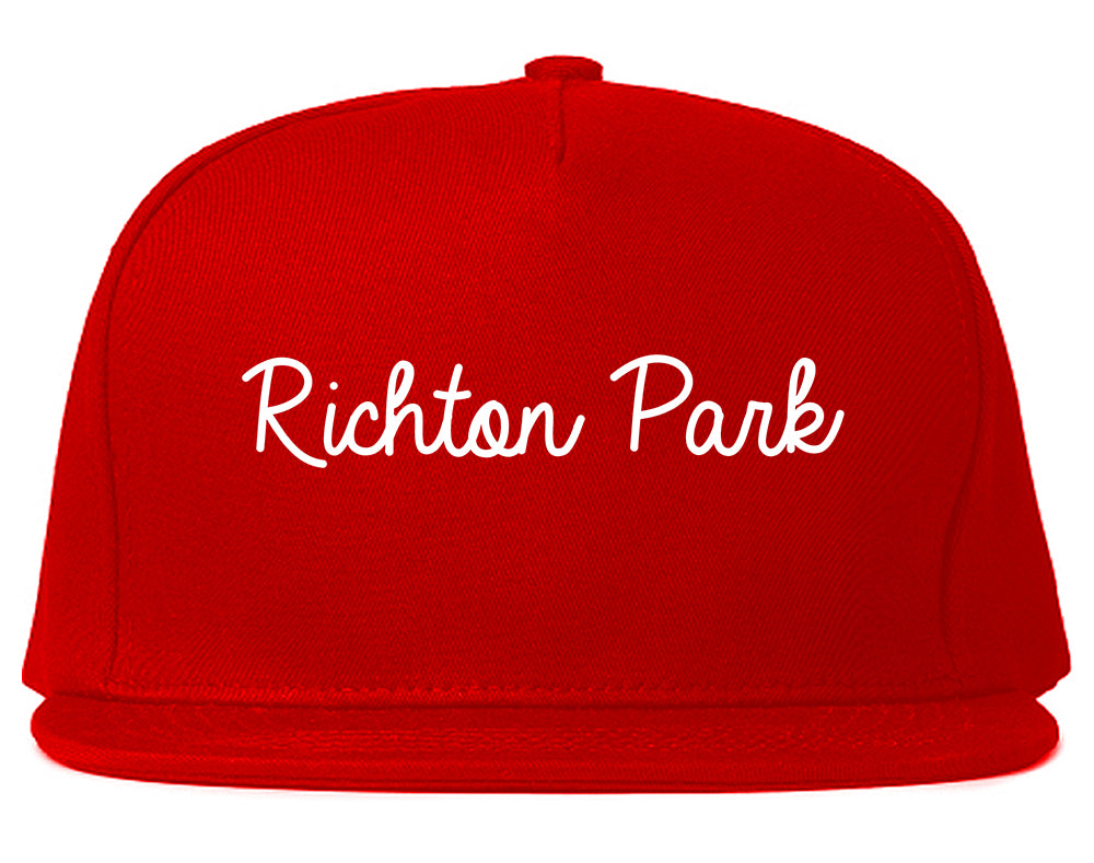 Richton Park Illinois IL Script Mens Snapback Hat Red