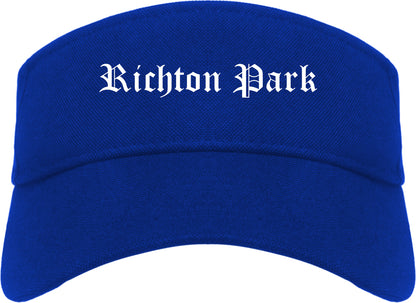 Richton Park Illinois IL Old English Mens Visor Cap Hat Royal Blue