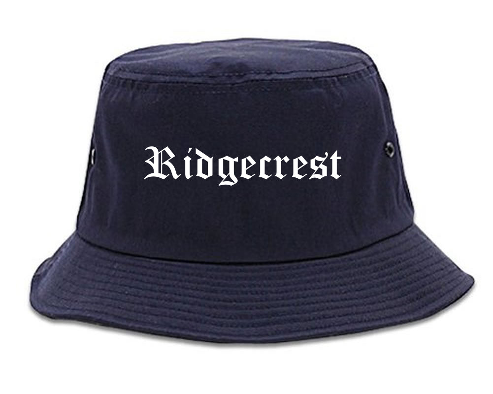 Ridgecrest California CA Old English Mens Bucket Hat Navy Blue