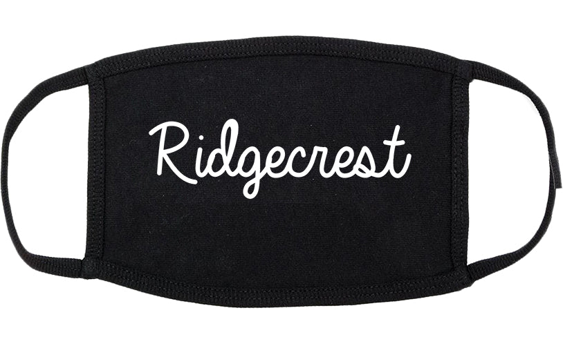 Ridgecrest California CA Script Cotton Face Mask Black