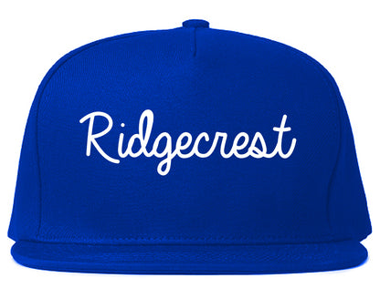 Ridgecrest California CA Script Mens Snapback Hat Royal Blue