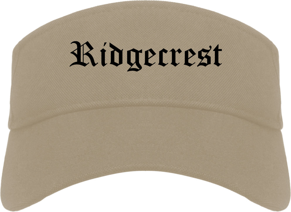 Ridgecrest California CA Old English Mens Visor Cap Hat Khaki