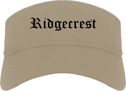 Ridgecrest California CA Old English Mens Visor Cap Hat Khaki