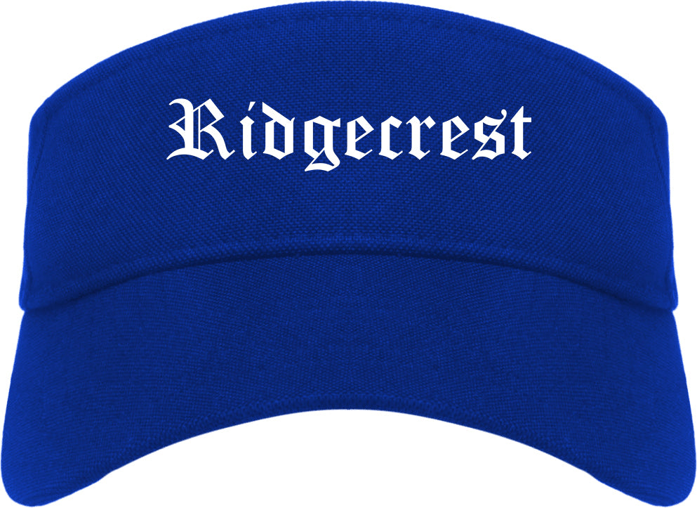 Ridgecrest California CA Old English Mens Visor Cap Hat Royal Blue