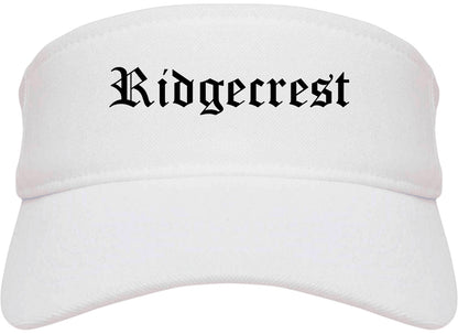 Ridgecrest California CA Old English Mens Visor Cap Hat White