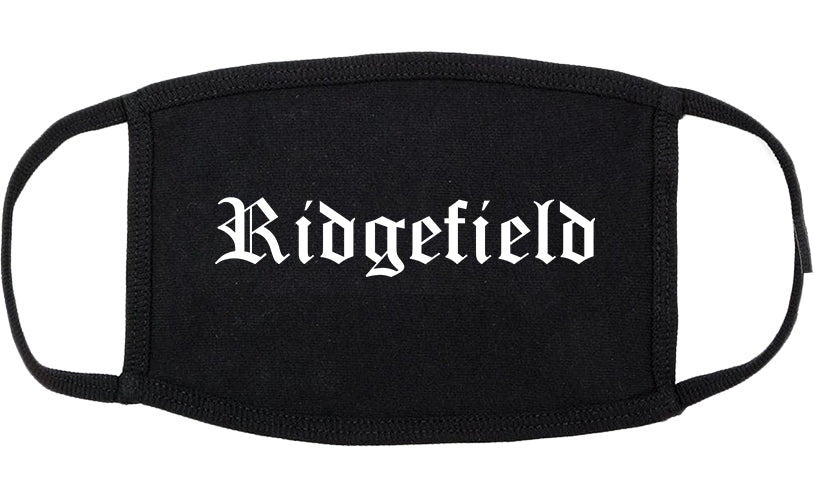 Ridgefield New Jersey NJ Old English Cotton Face Mask Black