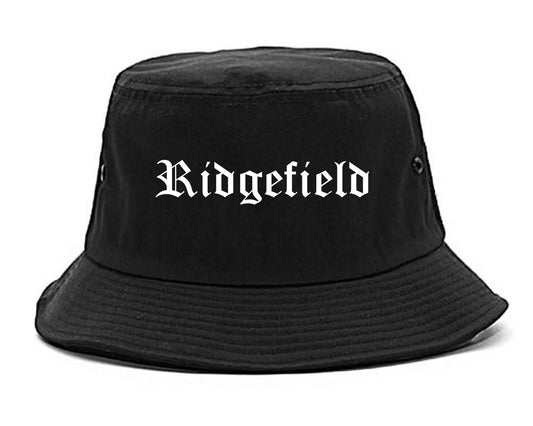 Ridgefield New Jersey NJ Old English Mens Bucket Hat Black