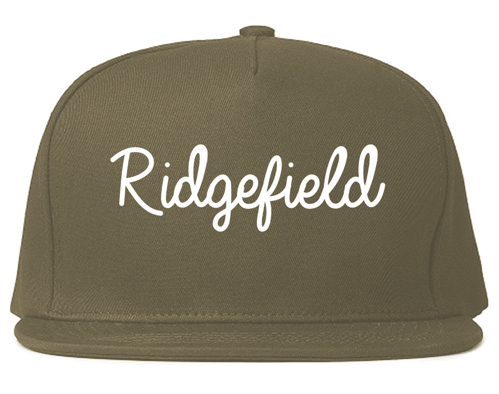 Ridgefield New Jersey NJ Script Mens Snapback Hat Grey
