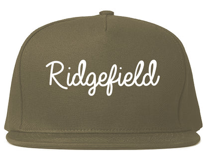 Ridgefield New Jersey NJ Script Mens Snapback Hat Grey