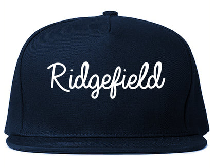 Ridgefield New Jersey NJ Script Mens Snapback Hat Navy Blue