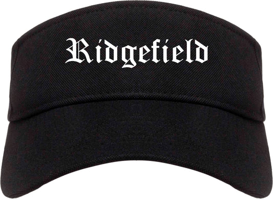 Ridgefield New Jersey NJ Old English Mens Visor Cap Hat Black