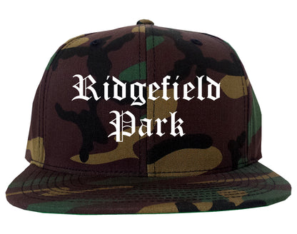Ridgefield Park New Jersey NJ Old English Mens Snapback Hat Army Camo