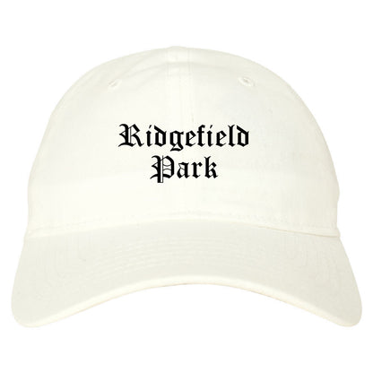 Ridgefield Park New Jersey NJ Old English Mens Dad Hat Baseball Cap White
