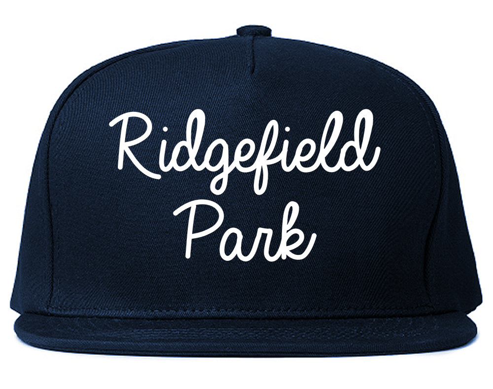 Ridgefield Park New Jersey NJ Script Mens Snapback Hat Navy Blue