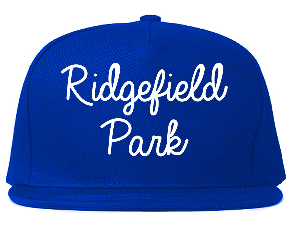 Ridgefield Park New Jersey NJ Script Mens Snapback Hat Royal Blue