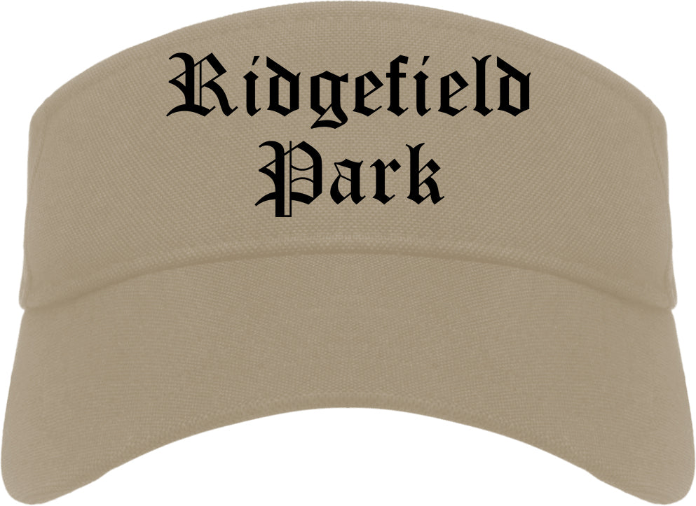 Ridgefield Park New Jersey NJ Old English Mens Visor Cap Hat Khaki