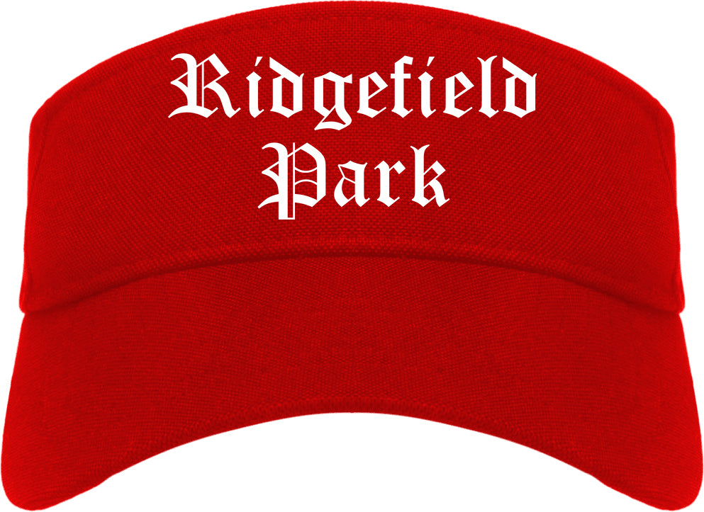 Ridgefield Park New Jersey NJ Old English Mens Visor Cap Hat Red