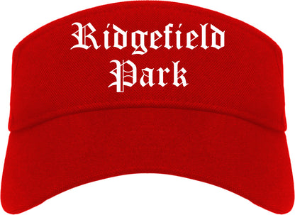 Ridgefield Park New Jersey NJ Old English Mens Visor Cap Hat Red