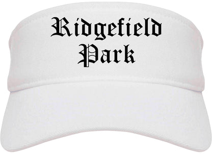Ridgefield Park New Jersey NJ Old English Mens Visor Cap Hat White